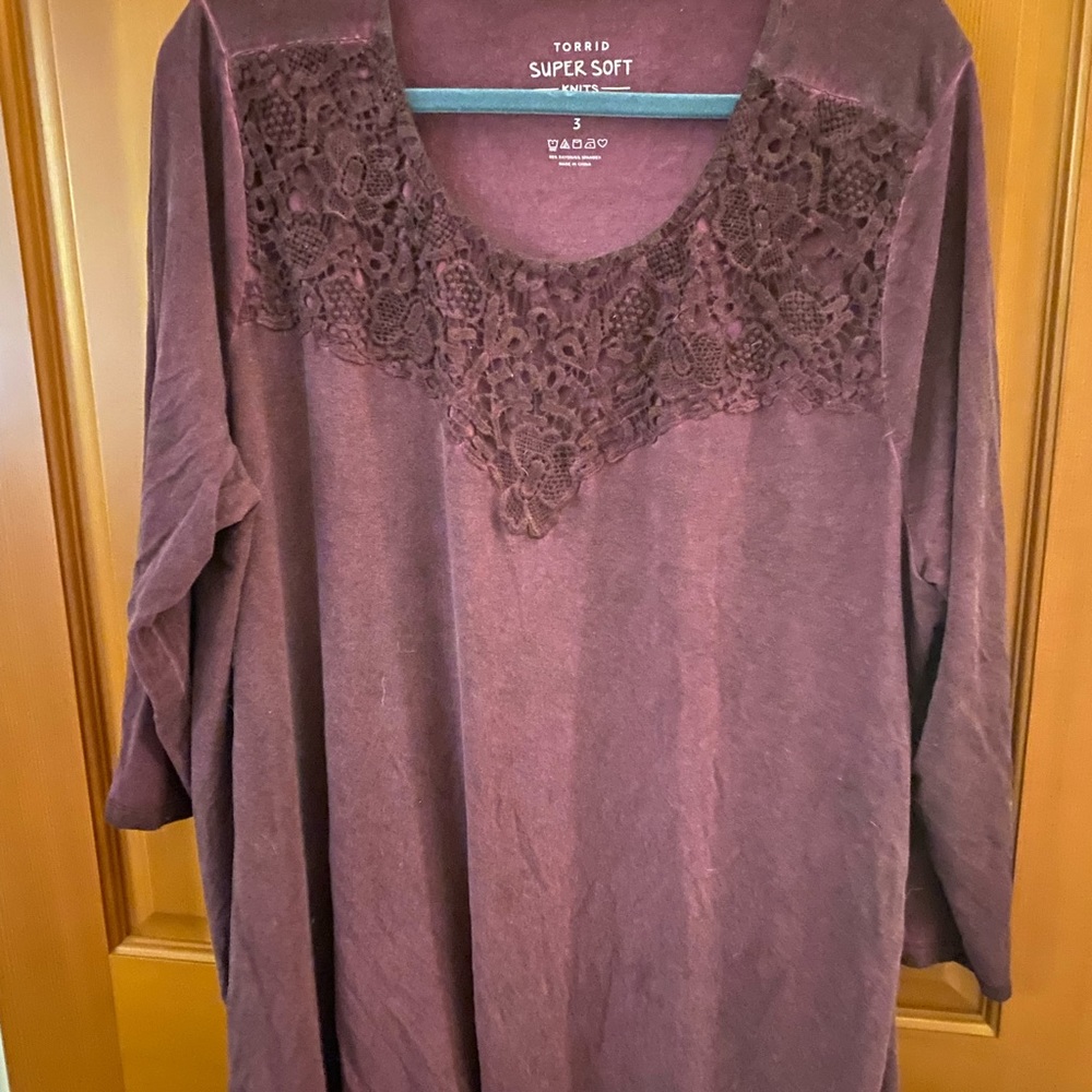 Torrid Super Soft Lace Tunic - Deep Purple